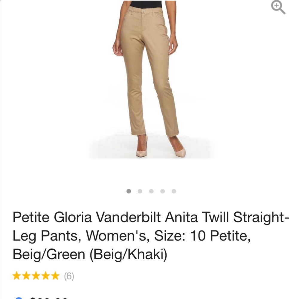 NWT Gloria Vanderbilt Khaki Pants